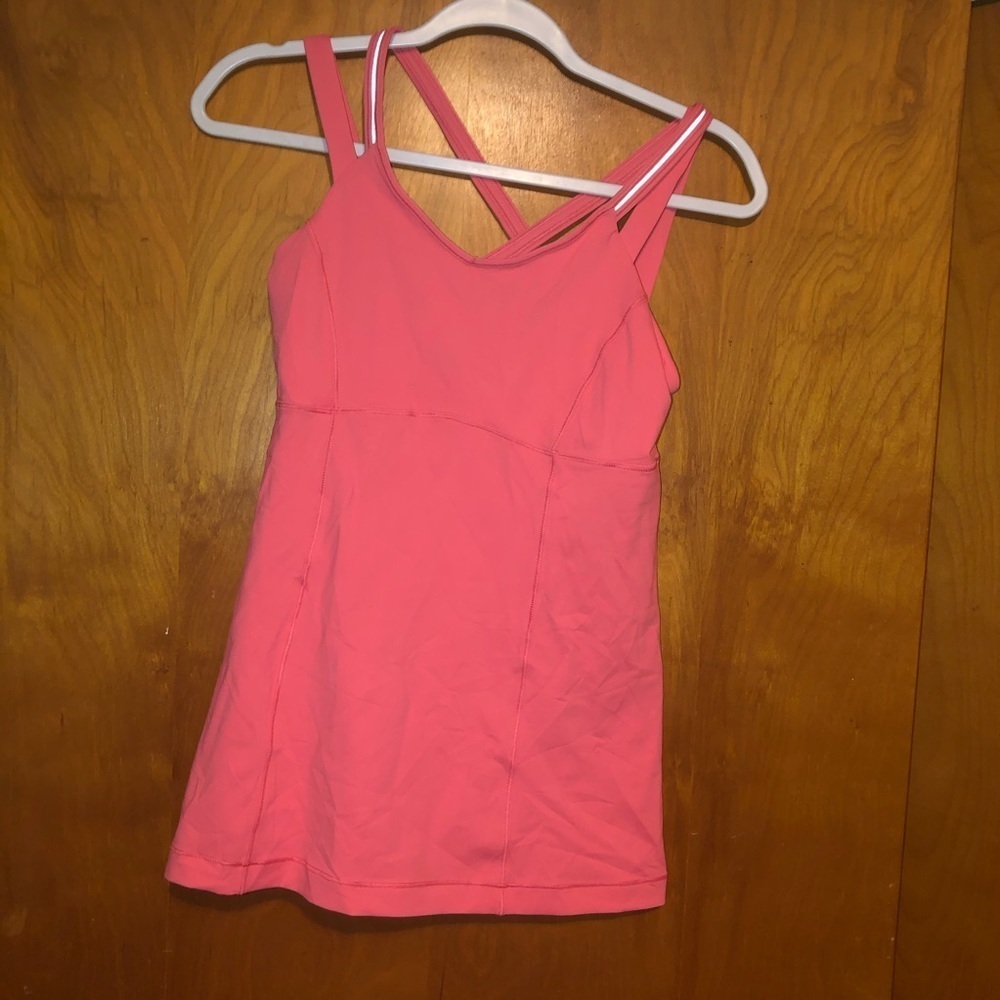 LULULEMON pink strappy tank exercise top size 8
